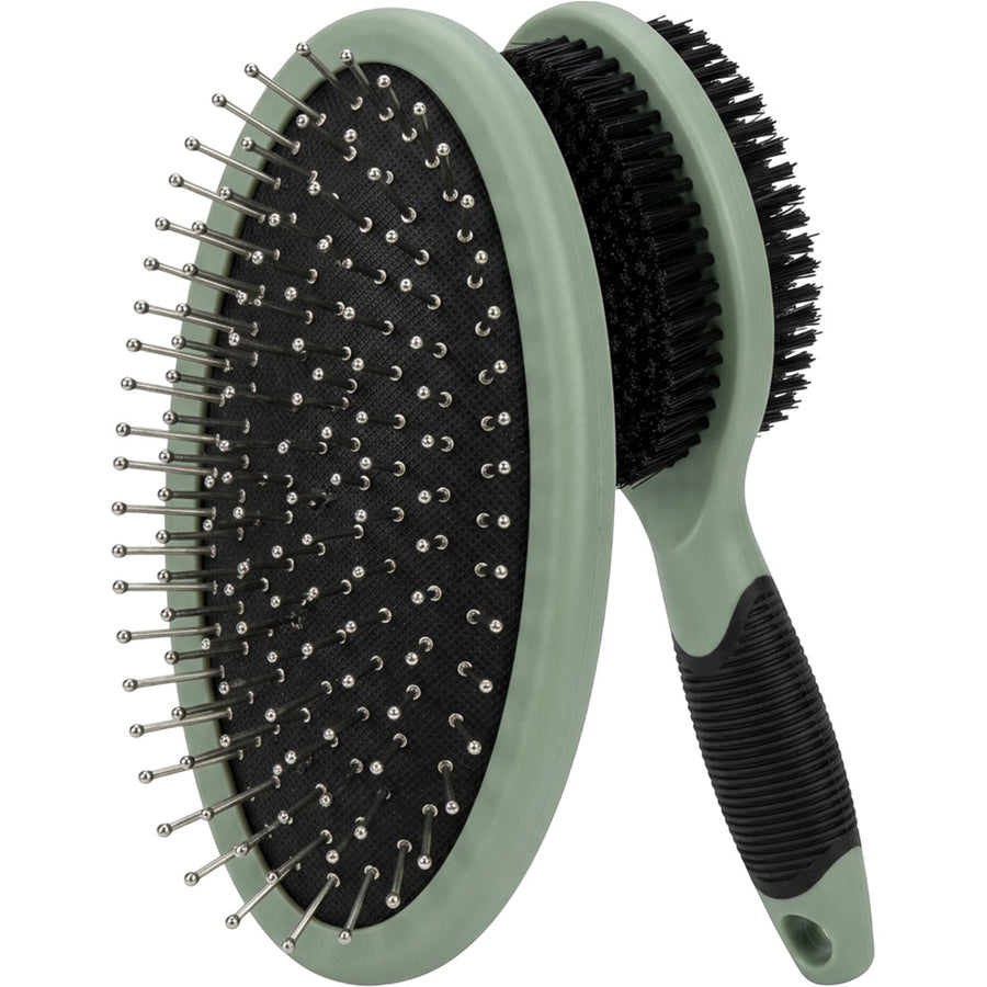 Tucy Double-Sided Pet Grooming Brush 23 cm Sage
