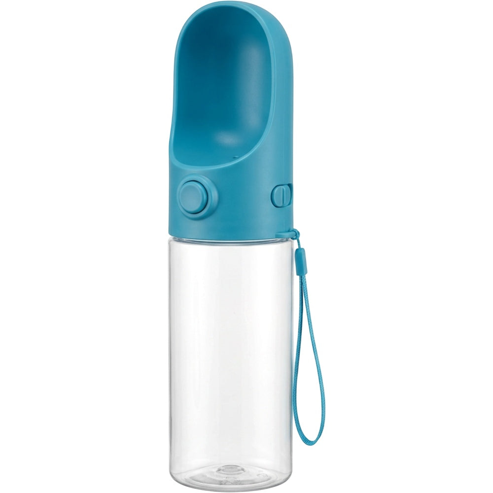 Tucy Pet Travel Water Bottle with Trough 420 ml Ocean Blue - Product view